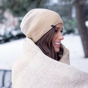 Love Your Melon Khaki Tan Ombré Knit Beanie Hat Retired